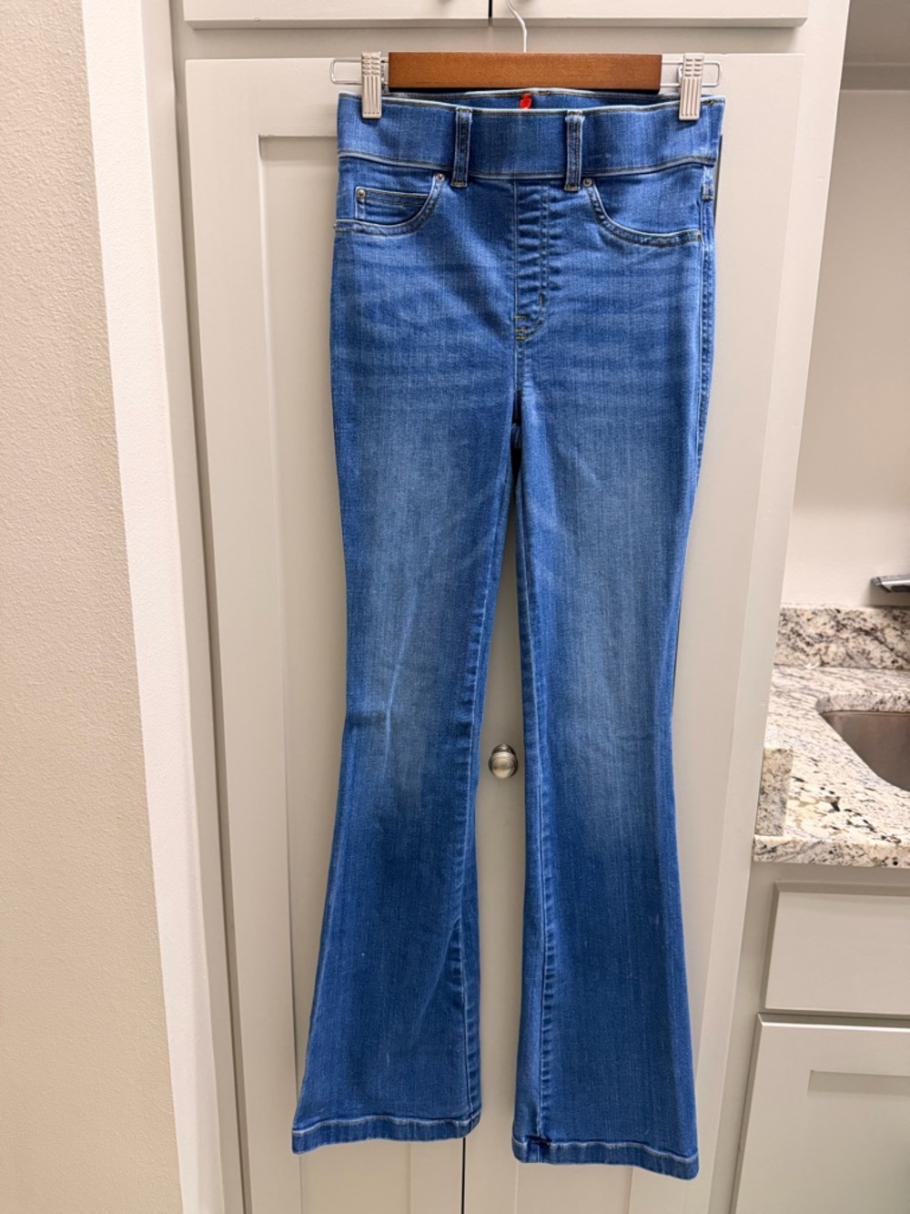 NWOT! SPANX Women's Blue Flare Jeans - Light Wash